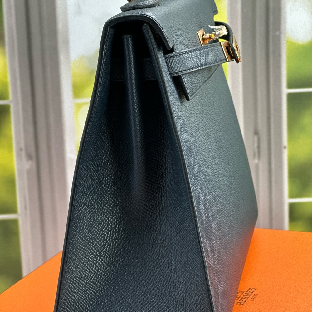 Hermes Kelly 25 Bleu Indigo Epsom Leather Sellier Stamp Z(2021) - Picture 2 of 16